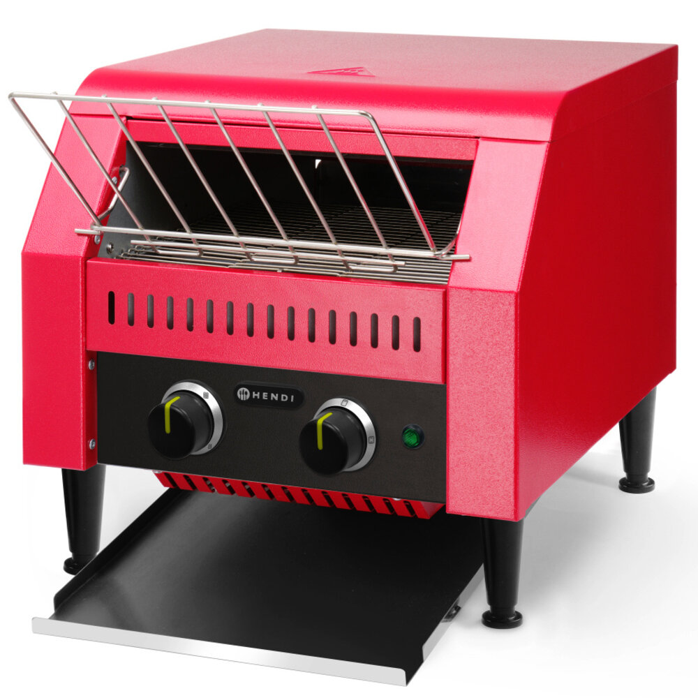 Hendi Doorlooptoaster | Rood | Dubbel | Max. 265/u. | 2.24kw (230v) | 368x418x387(h)mm