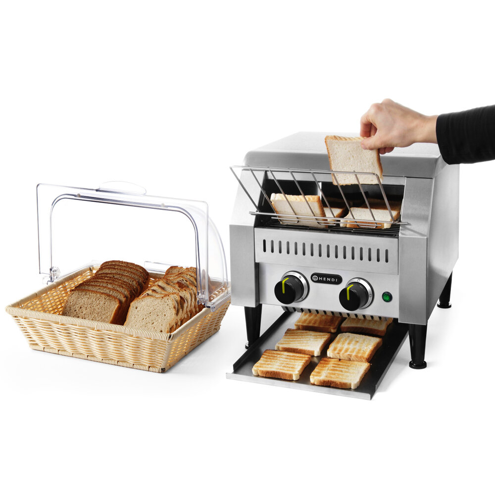 Hendi Doorlooptoaster | Zwart | Dubbel | Max. 265/u. | 2.24kw (230v) | 368x418x387(h)mm