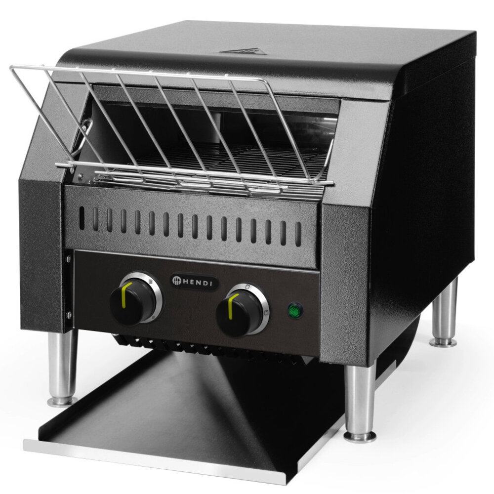 Hendi Doorlooptoaster | Zwart | Dubbel | Max. 265/u. | 2.24kw (230v) | 368x418x387(h)mm