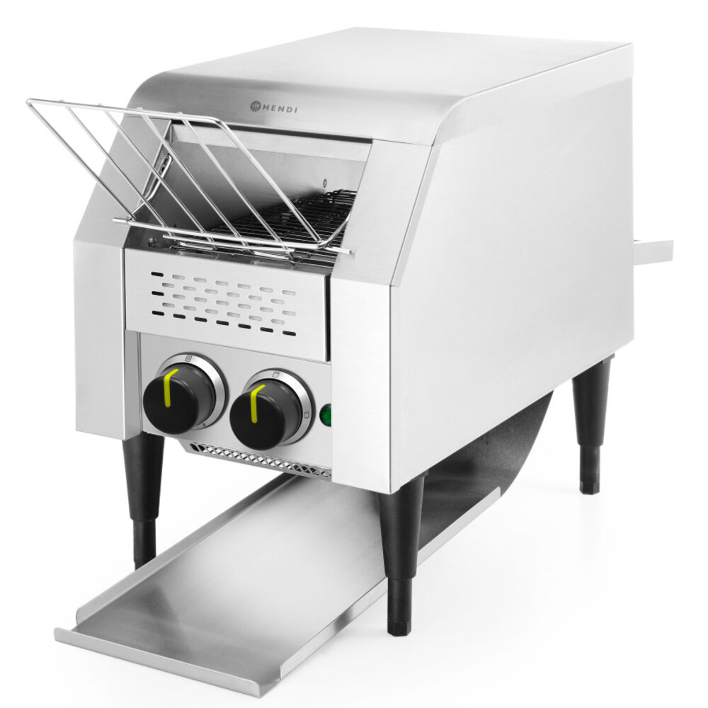 Hendi Doorlooptoaster | Rvs | Enkel | Max. 135/u. | 1.34kw (230v) | 288x418x387(h)mm
