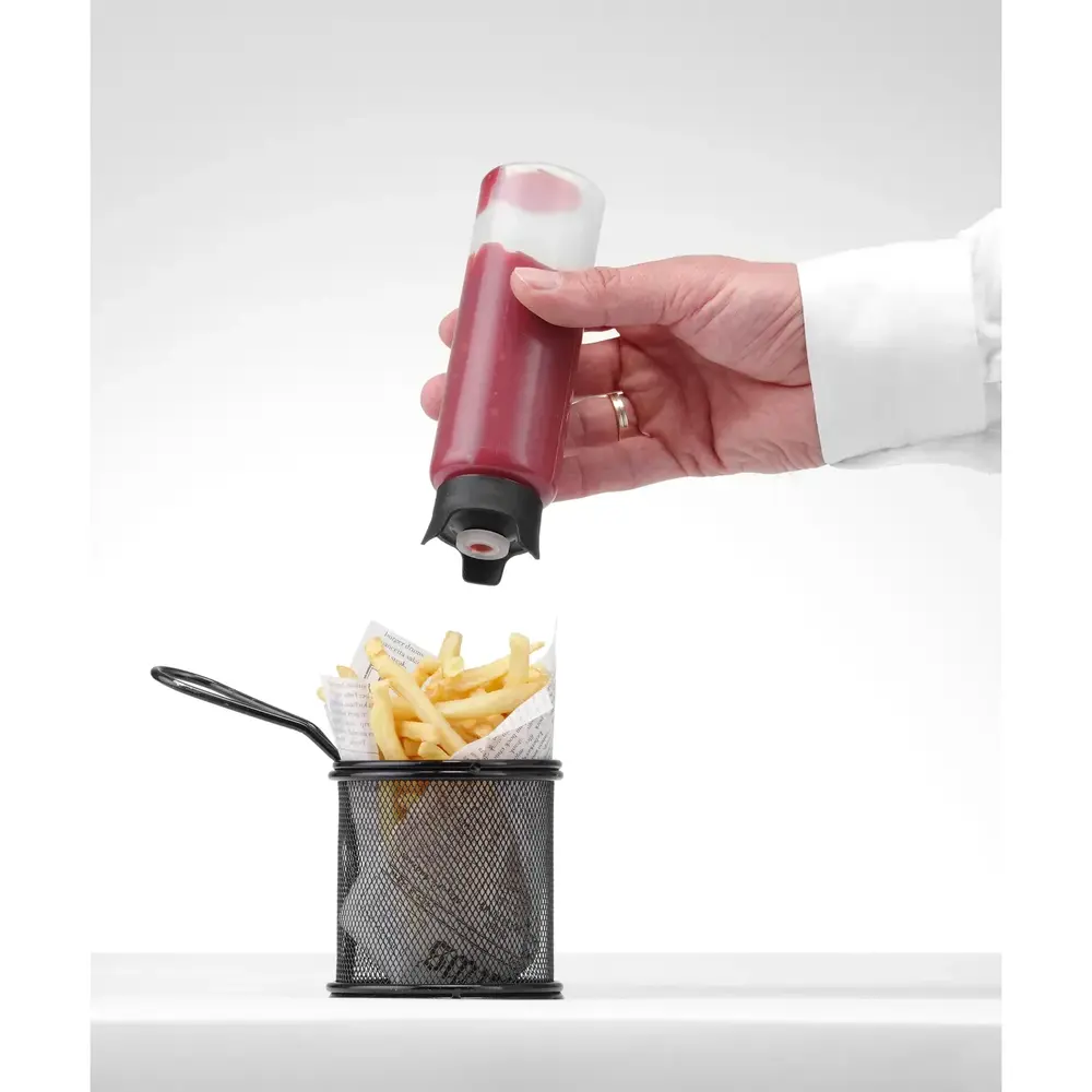 Hendi Doseerfles | Kunststof | Zwart | 230ml | Non-drip | ø50x160(h)mm