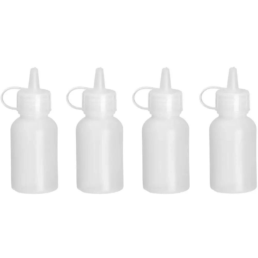 Hendi Doseerflessen | Kunststof | Transparant | 30ml | Mini | Afsluitdop | 4 Stuks | ø30x85(h)mm