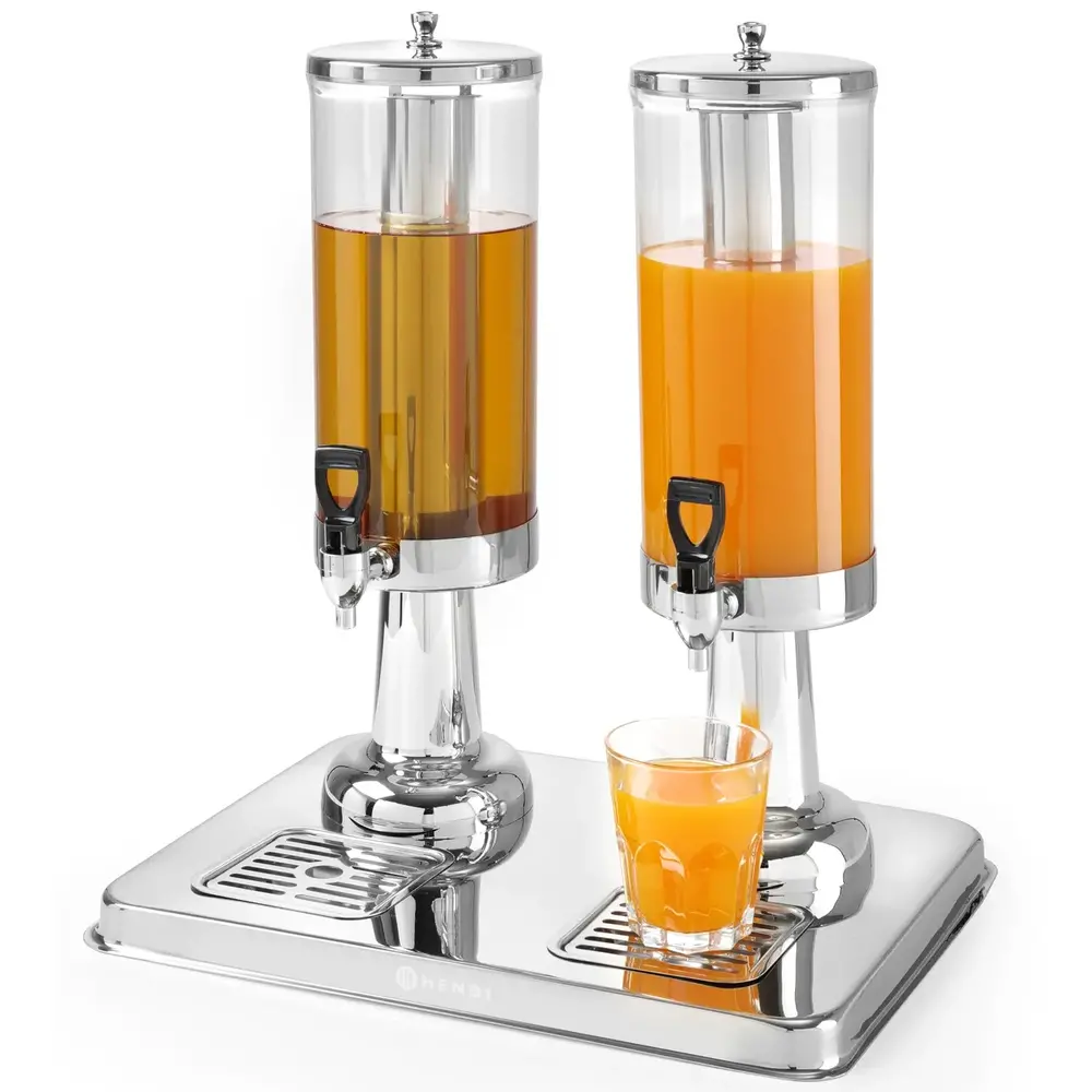 Hendi Drankendispenser | Rvs | 2x 3L | Passief Koelbaar | 415x315x490(h)mm