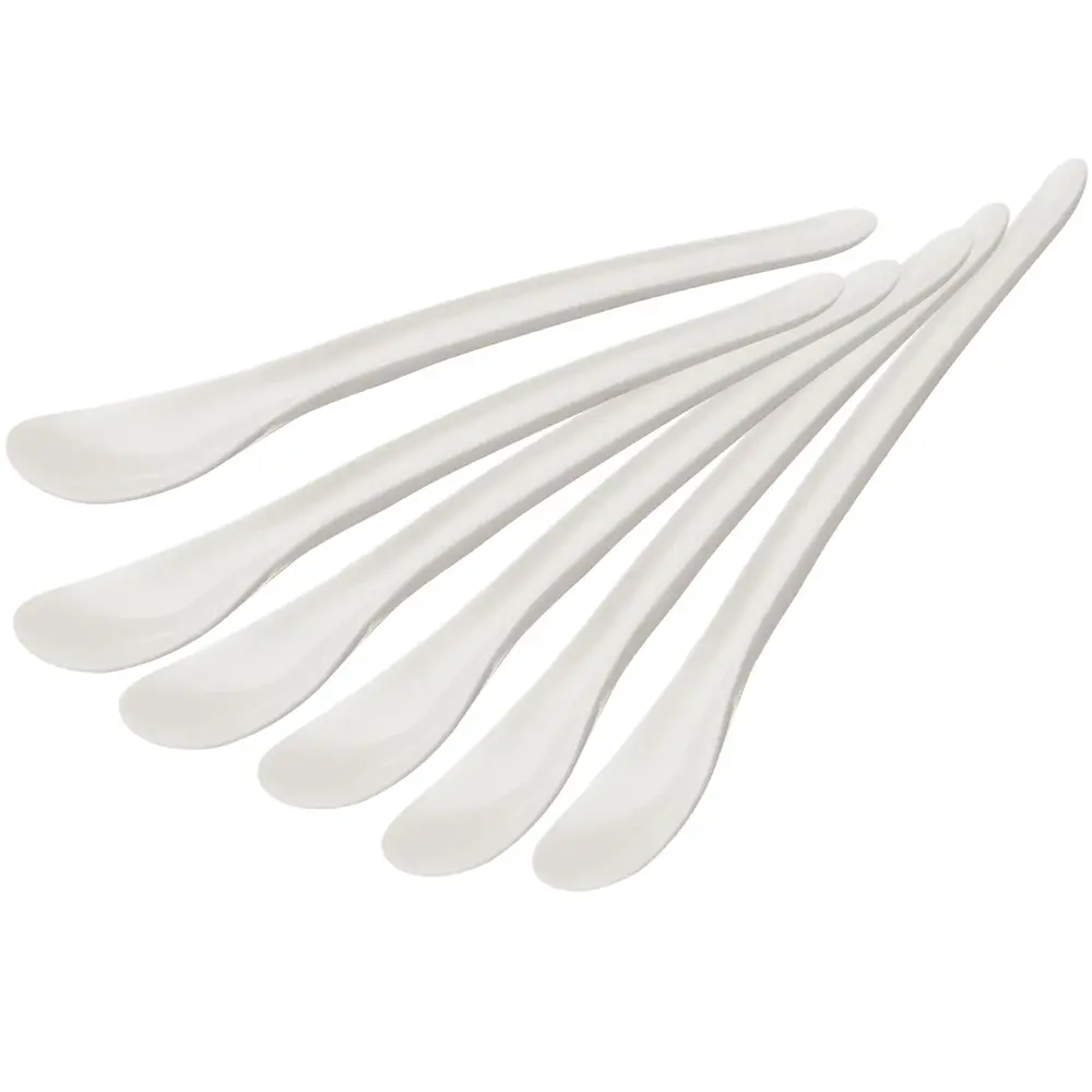 Hendi Eierlepeltjes | Kunststof | Wit | 6 Stuks