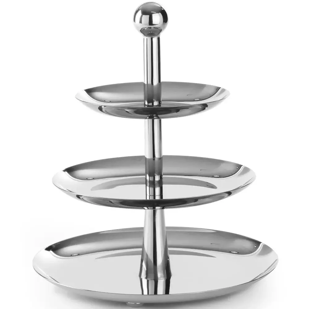 Hendi Etagère/serveerstandaard | Rvs | 3-laags | ø166/220/268x320(h)mm