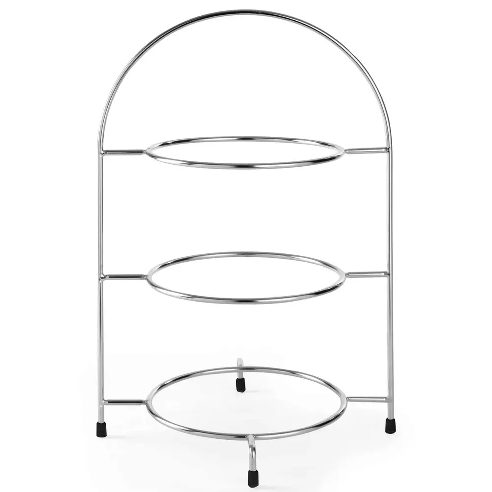Hendi Etagère/serveerstandaard | Verchroomd | 3x ø275mm | 290x290x440(h)mm