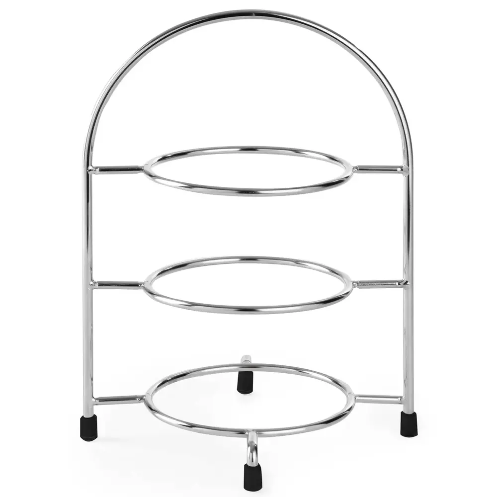 Hendi Etagère/serveerstandaard | Verchroomd | 3x ø275mm | 290x290x440(h)mm