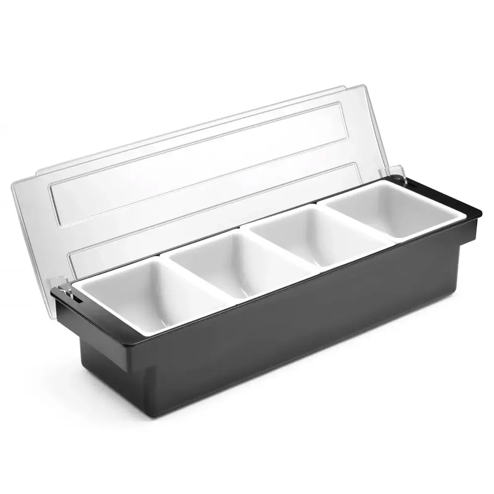 Hendi Garneerunit | Barup | Kunststof | 4x 0.75l | 480x150x100(h)mm