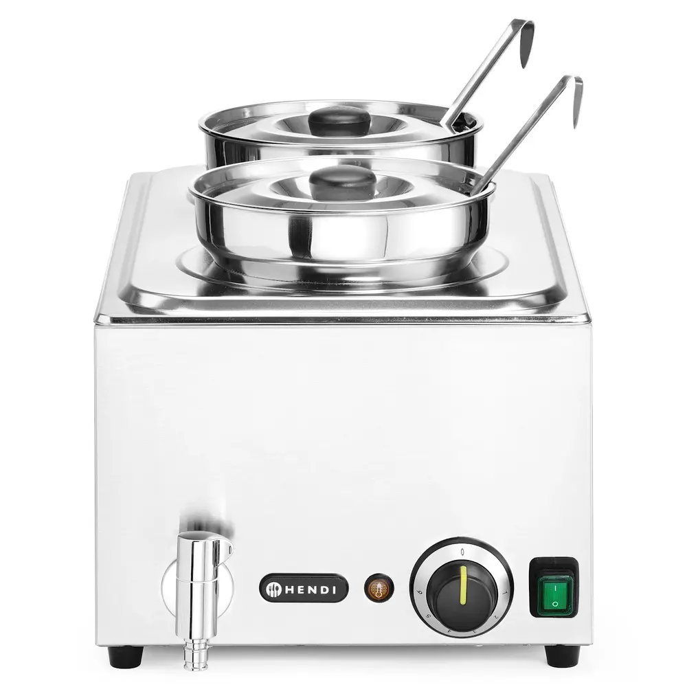 Hendi Hotpot Bain-marie | Ranger | Elektrisch | 2x 4L | 30°c/85°c | 1kw (230v) | Aftapkraan | 332x605x315(h)mm