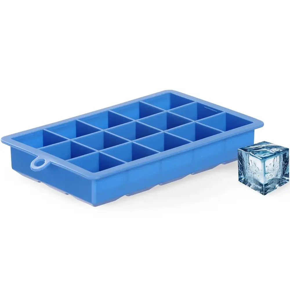 Hendi Ijsblokjesvorm | Barup | Siliconen | Blauw | 15 Kubusjes | 190x120x35(h)mm