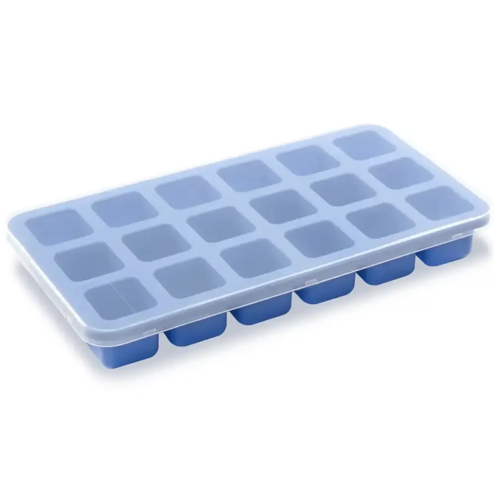 Hendi Ijsblokjesvorm | Barup | Siliconen | Blauw | 18 Kubusjes | Deksel | 217x114x30(h)mm