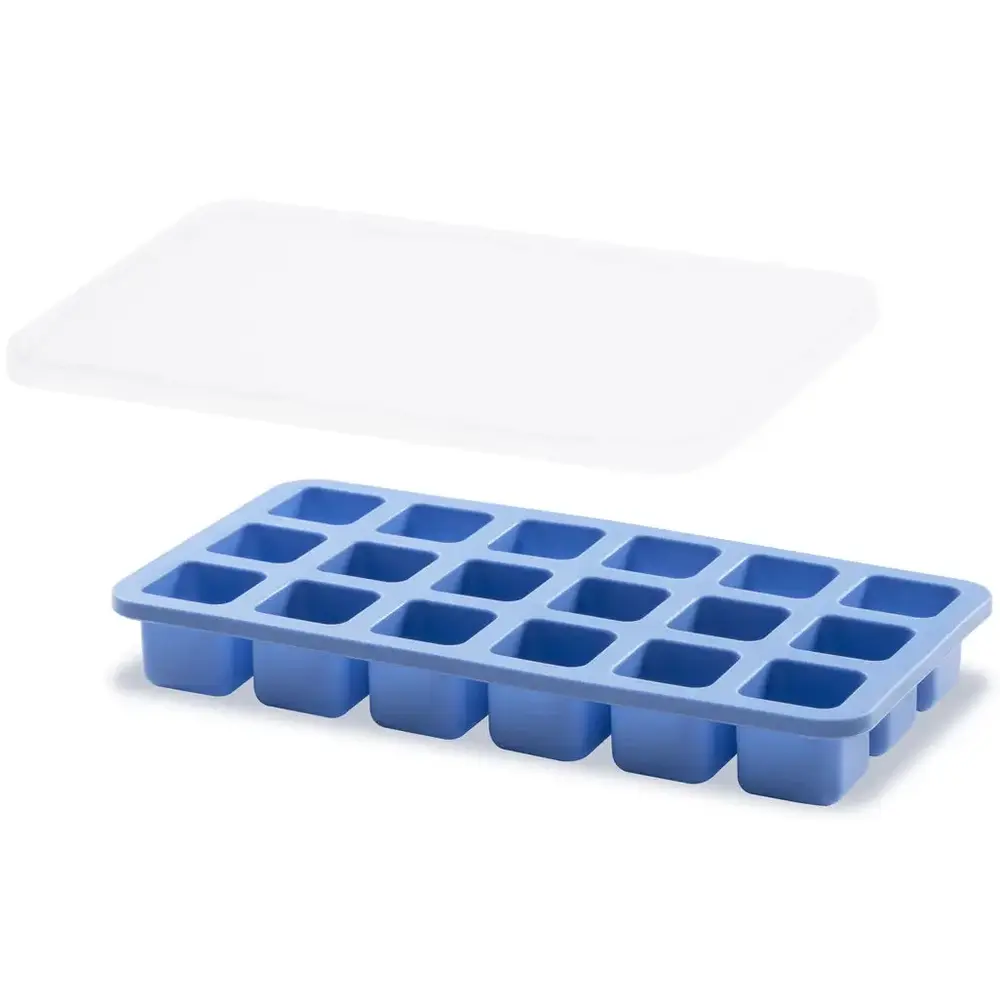 Hendi Ijsblokjesvorm | Barup | Siliconen | Blauw | 18 Kubusjes | Deksel | 217x114x30(h)mm
