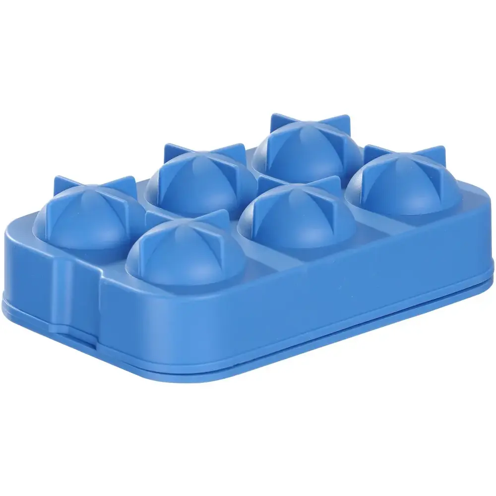 Hendi Ijsblokjesvorm | Barup | Siliconen | Blauw | 2-delig | 6 Ijsballen | 180x125x50(h)mm