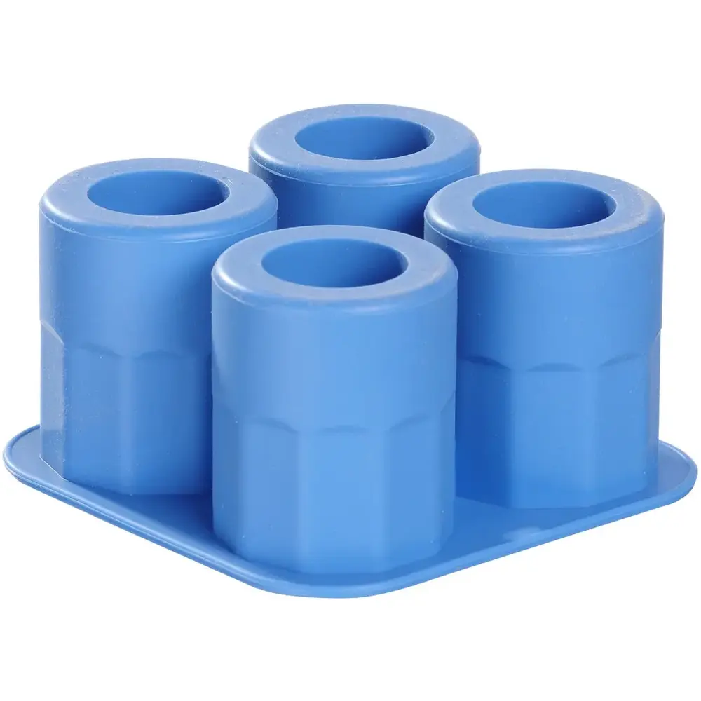 Hendi Ijsblokjesvorm | Barup | Siliconen | Blauw | 4 Shotglas-ijsblokjes | 122x122x60(h)mm