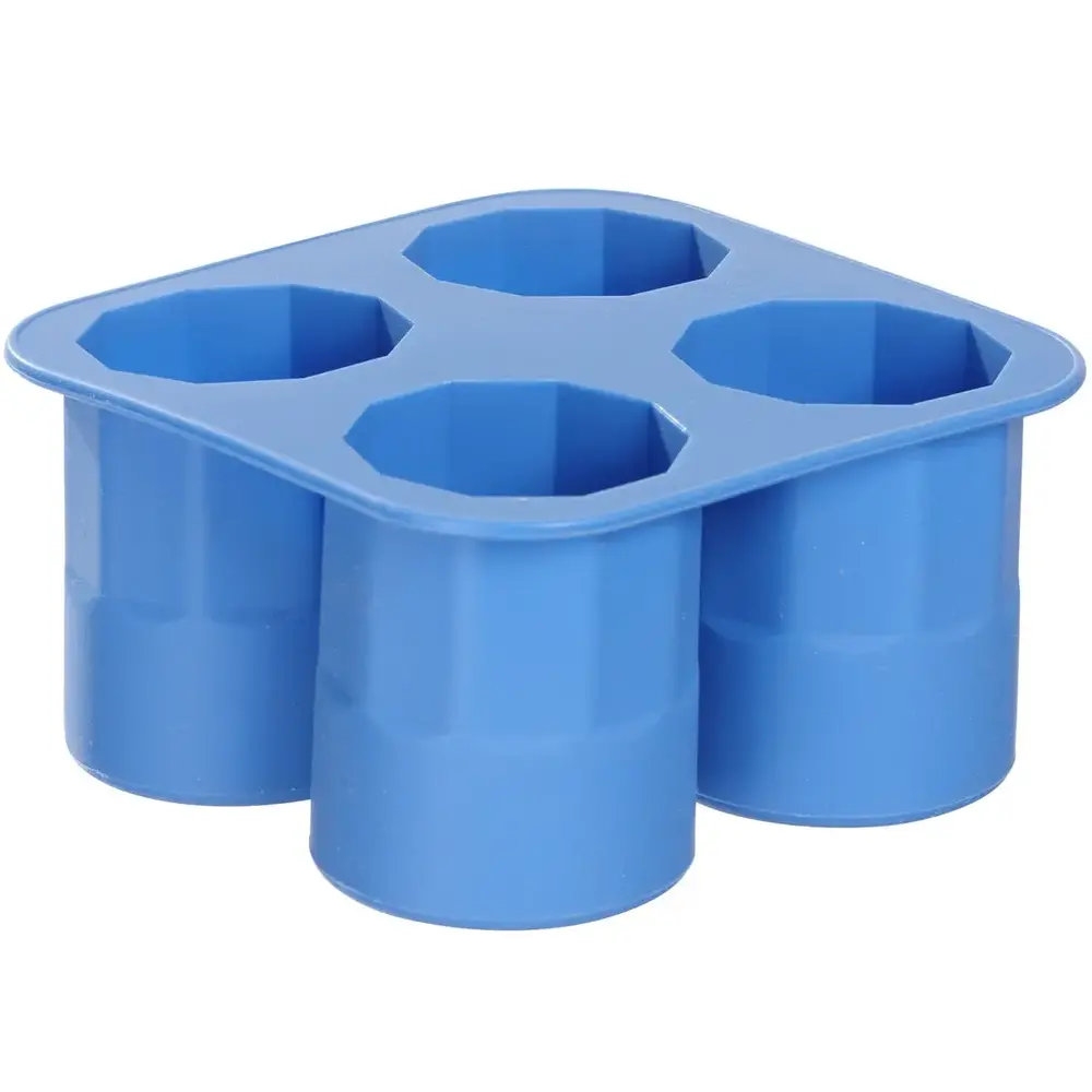Hendi Ijsblokjesvorm | Barup | Siliconen | Blauw | 4 Shotglas-ijsblokjes | 122x122x60(h)mm