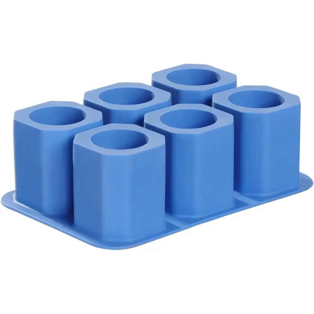 Hendi Ijsblokjesvorm | Barup | Siliconen | Blauw | 6 Shotglas-ijsblokjes | 125x190x60(h)mm