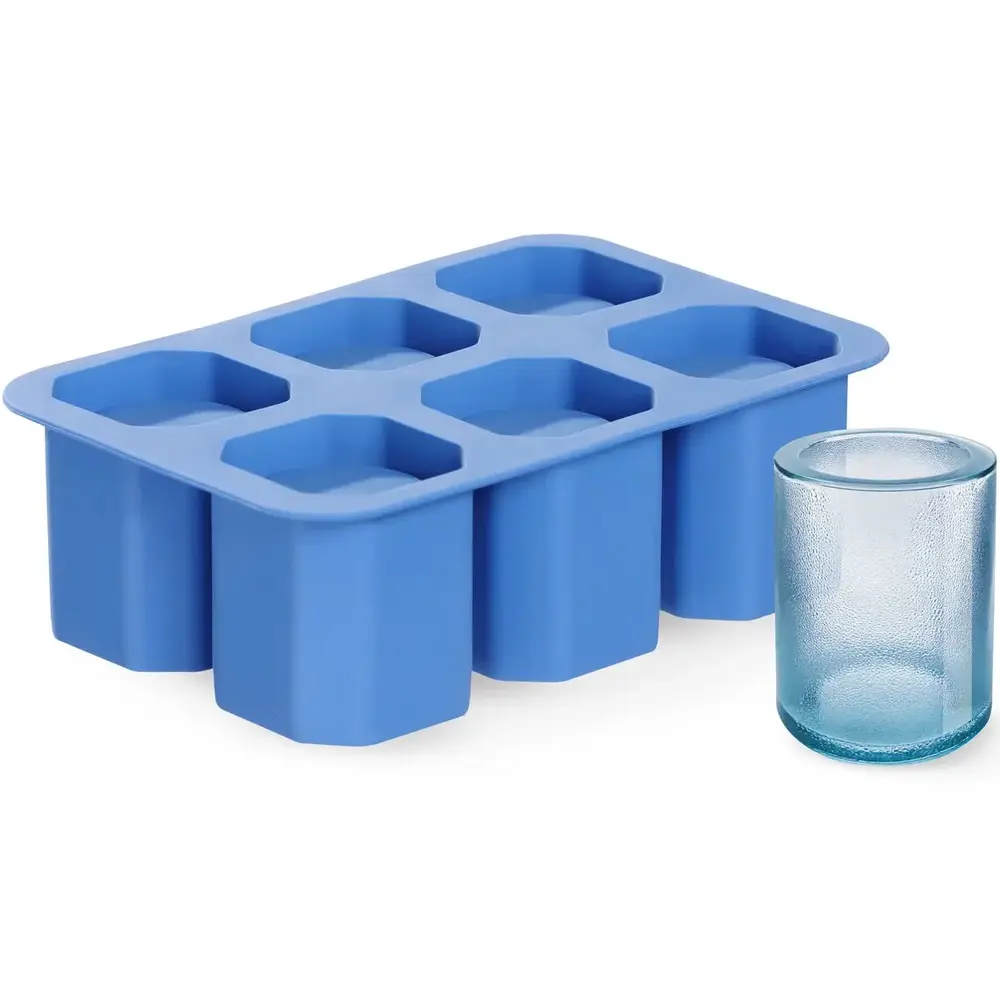 Hendi Ijsblokjesvorm | Barup | Siliconen | Blauw | 6 Shotglas-ijsblokjes | 125x190x60(h)mm
