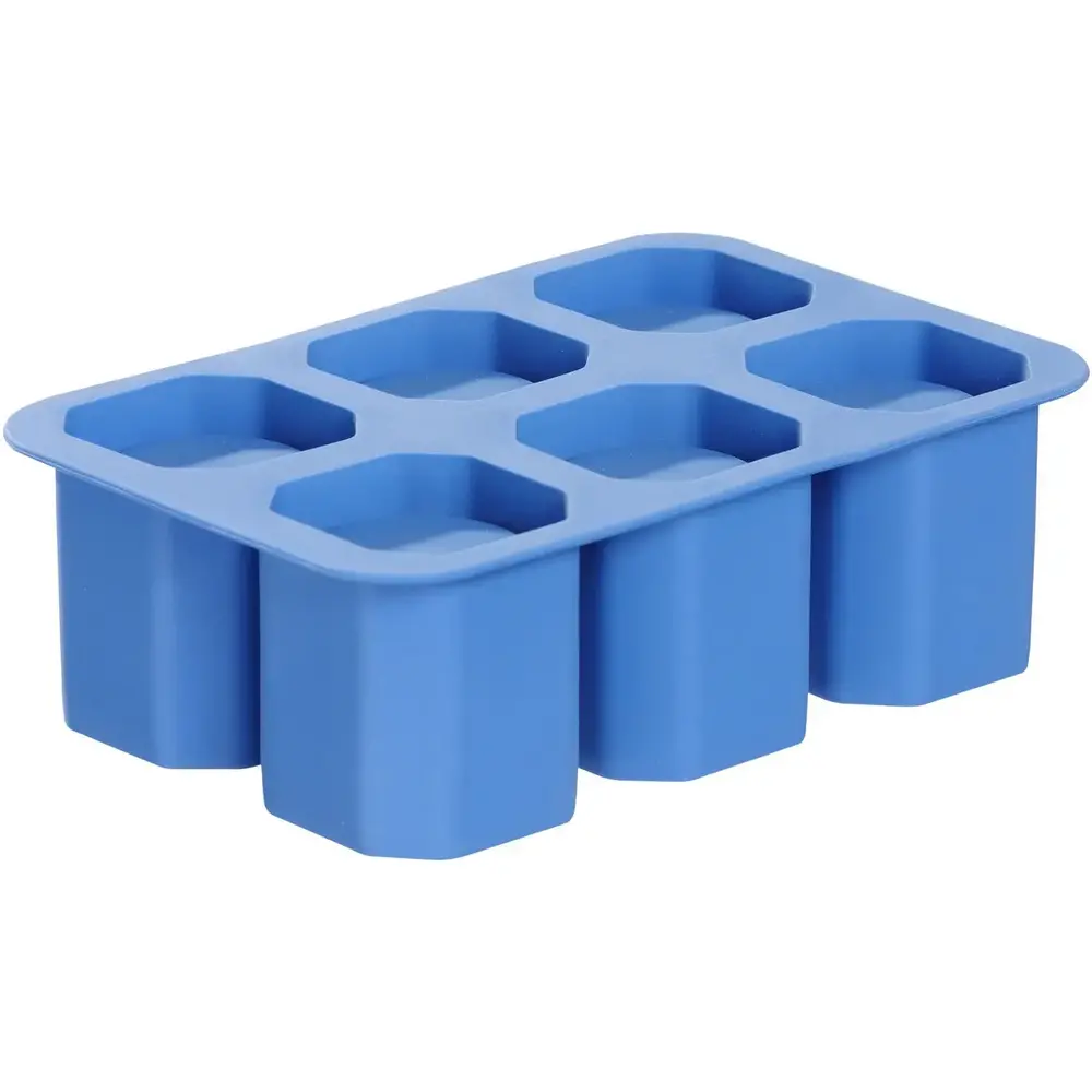 Hendi Ijsblokjesvorm | Barup | Siliconen | Blauw | 6 Shotglas-ijsblokjes | 125x190x60(h)mm