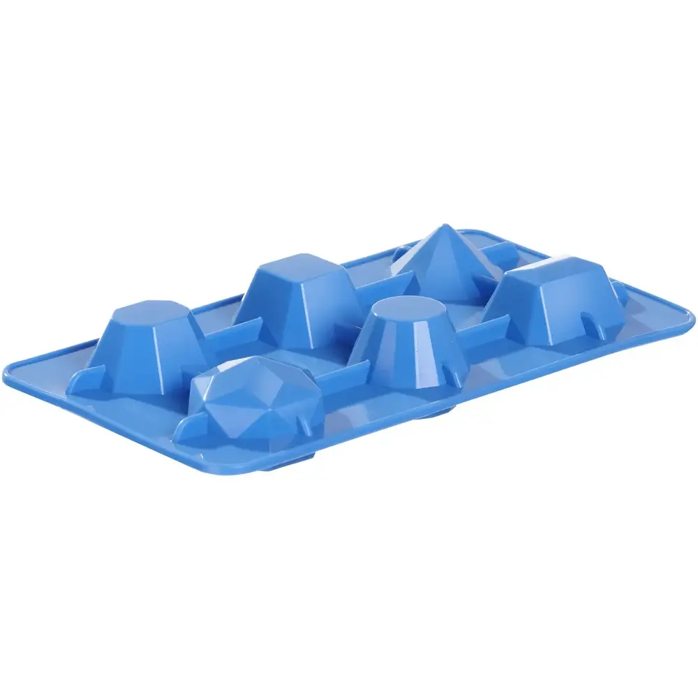 Hendi Ijsblokjesvormen | Barup | Siliconen | Blauw | 6 Edelsteenvormen | 2 Stuks | 190x105x30(h)mm