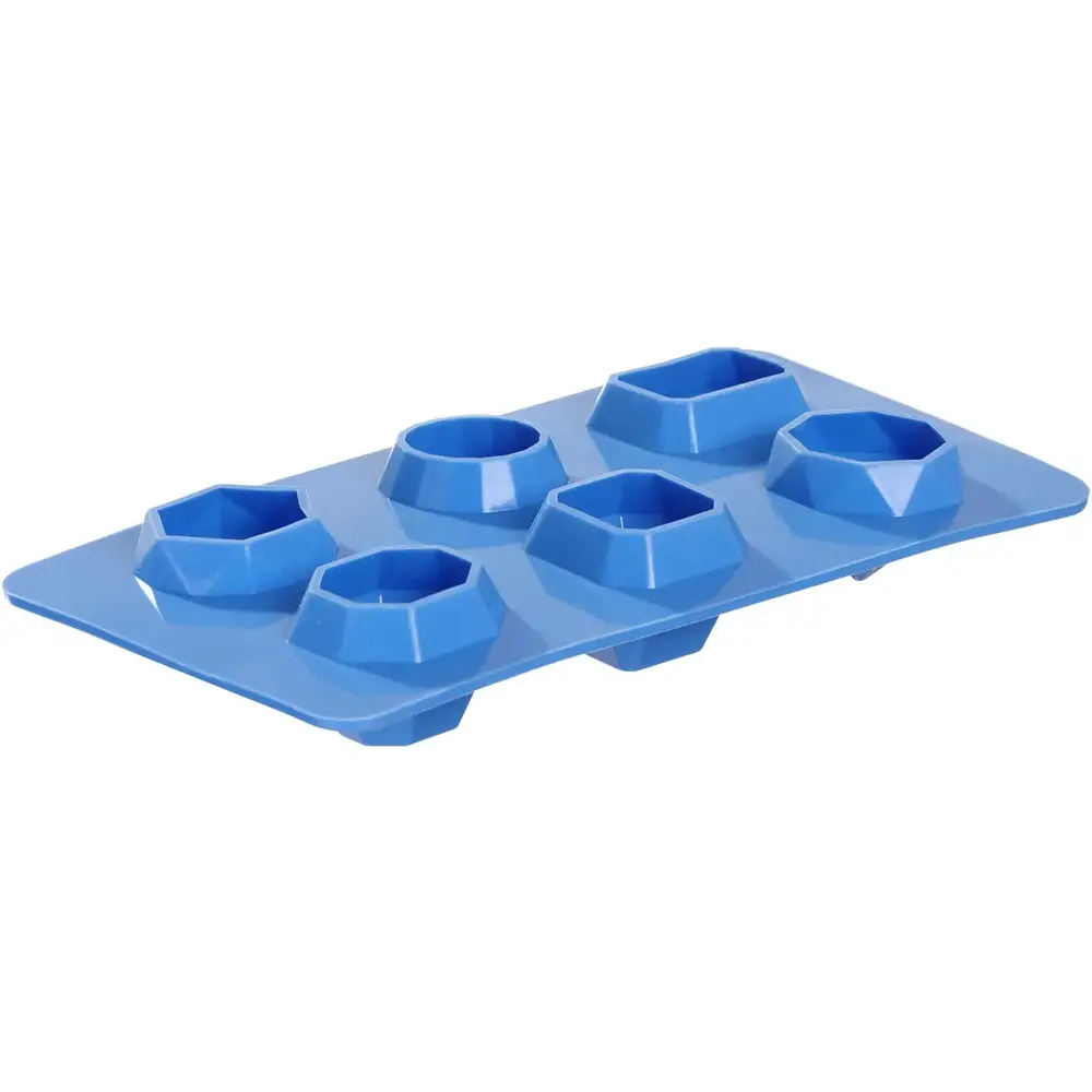 Hendi Ijsblokjesvormen | Barup | Siliconen | Blauw | 6 Edelsteenvormen | 2 Stuks | 190x105x30(h)mm