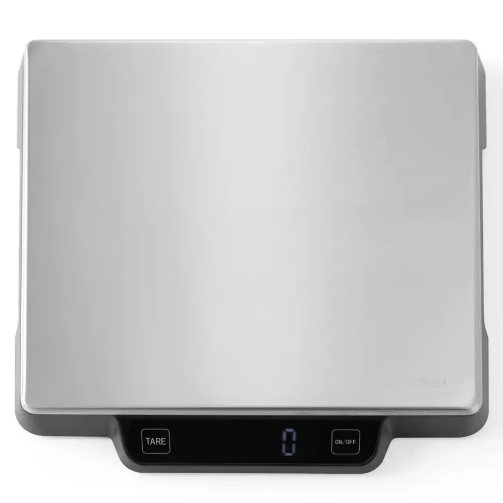 Hendi Keukenweegschaal | Rvs/kunststof | Max. 15kg | 1g Nauwkeurig | Draadloos | Touchbediening | 266x269x34(h)mm