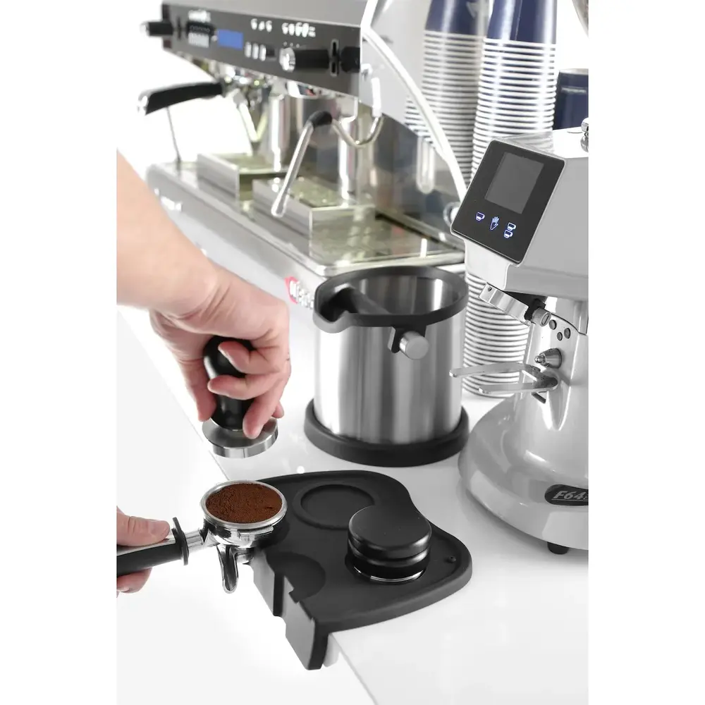 Hendi Koffie Tamper | Aluminium/rvs | Zwart | Veer | ø58x100(h)mm