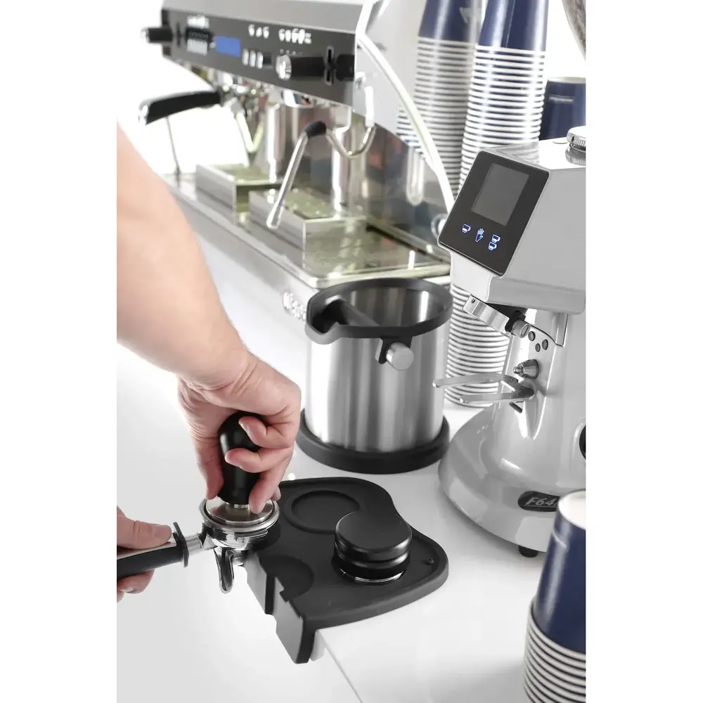 Hendi Koffie Tamper | Aluminium/rvs | Zwart | Veer | ø58x100(h)mm