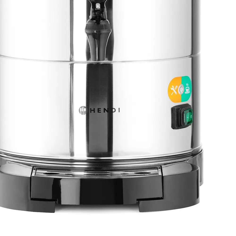 Hendi Koffiepercolator | Rvs | 10l | 1.5kw (230v) | Dubbelwandig | Lekbak | 370x390x525(h)mm