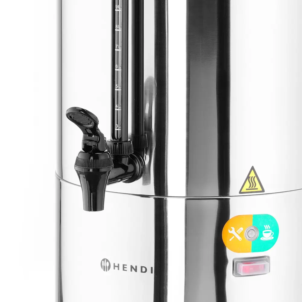 Hendi Koffiepercolator | Rvs | 10l | 1.5kw (230v) | Enkelwandig | 406x390x522(h)mm