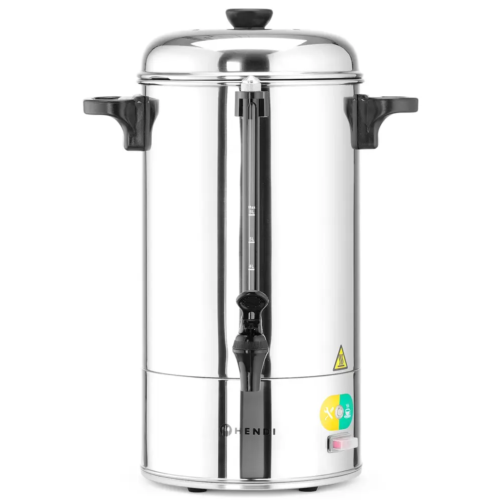 Hendi Koffiepercolator | Rvs | 6L | 1.5kw (230v) | Enkelwandig | 355x355x450(h)mm