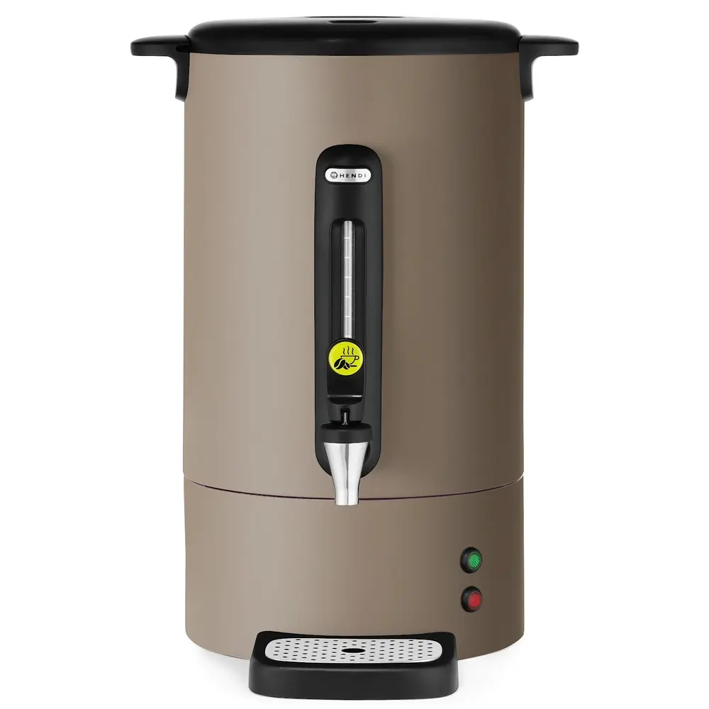 Hendi Koffiepercolator | Uniq (design by Bronwasser) | Taupe | 14l | 1.75kw (230v) | Enkelwandig | Lekbak | 357x380x502(h)mm