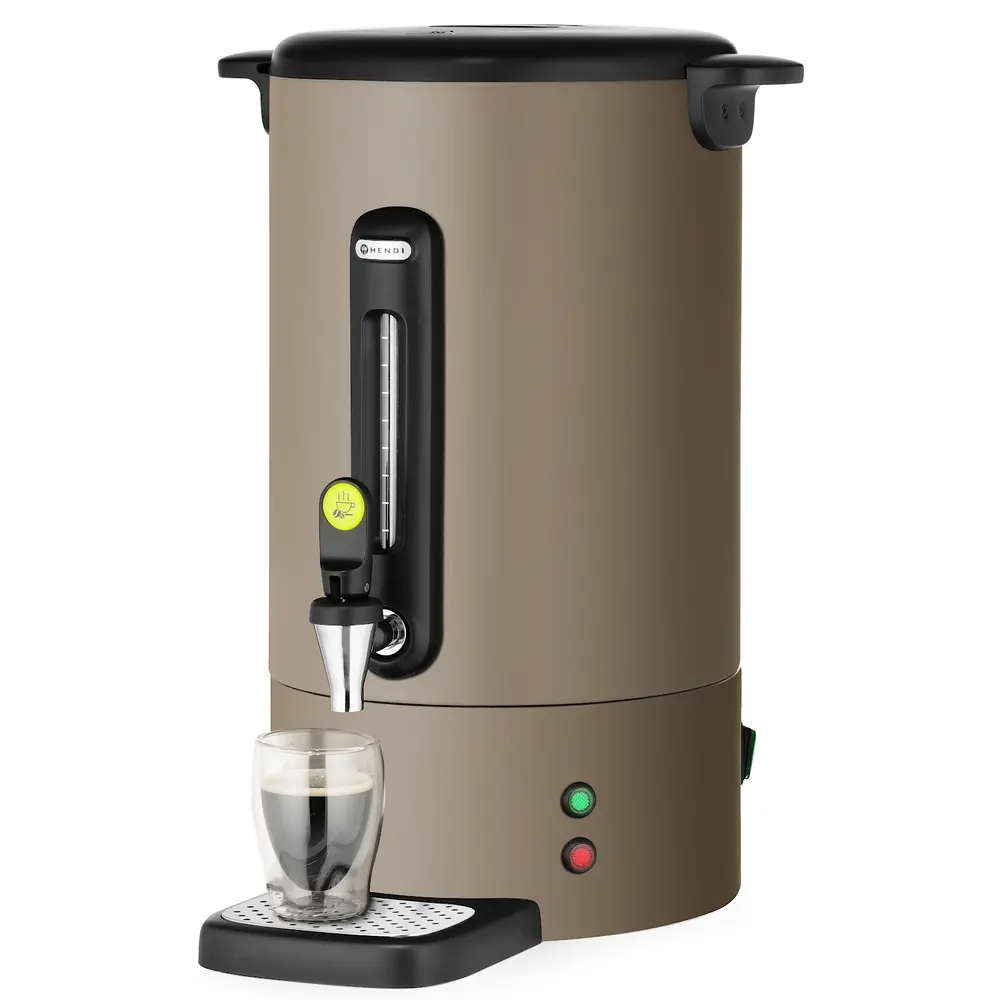 Hendi Koffiepercolator | Uniq (design by Bronwasser) | Taupe | 14l | 1.75kw (230v) | Enkelwandig | Lekbak | 357x380x502(h)mm