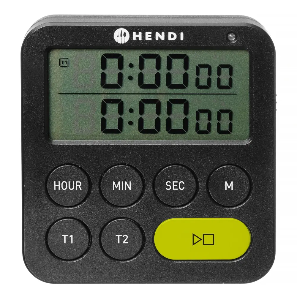 Hendi Kookwekker | Digitaal | ≤100 Min. | Dubbele Timer | Stopwatchfunctie | 3 Alarmvolumes | 82x88x20(h)mm