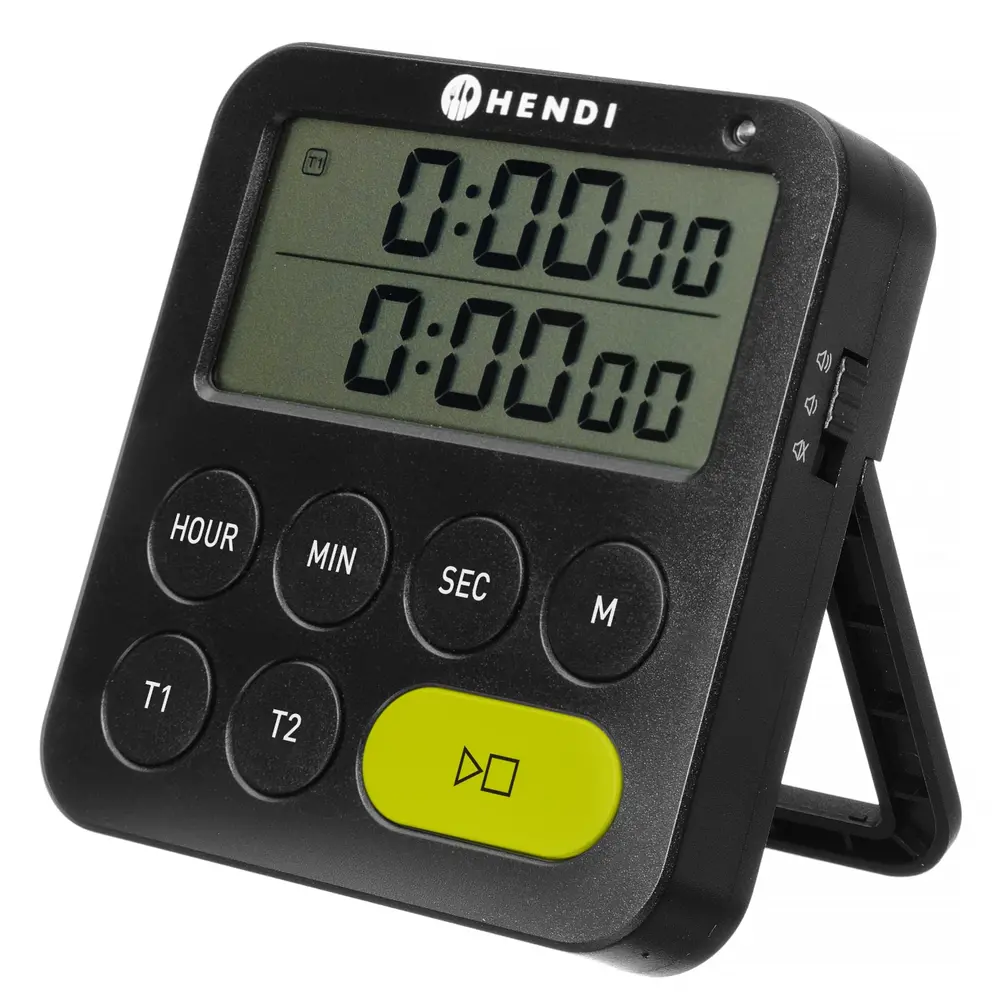 Hendi Kookwekker | Digitaal | ≤100 Min. | Dubbele Timer | Stopwatchfunctie | 3 Alarmvolumes | 82x88x20(h)mm
