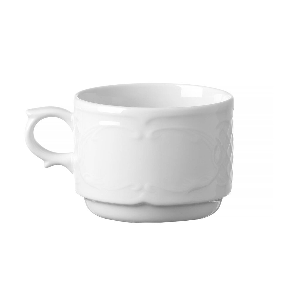 Hendi Cappuccinokopjes | Flora | Porselein | Wit | 25cl | 12 Stuks | ø87mm