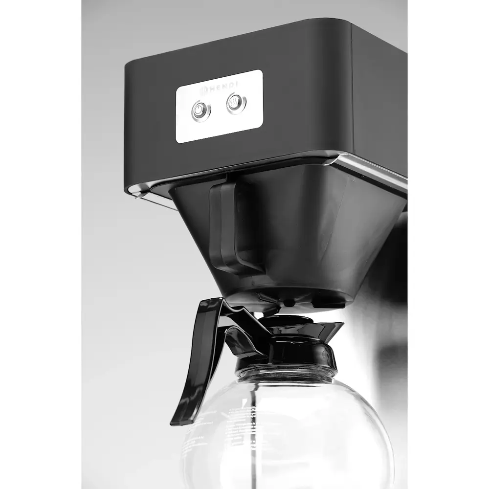 Hendi Koffiezetapparaat | Profiline | Zwart | Enkel | 1.8l | 2 Warmhoudplaten | 2.02kw (230v) | 204x400x590(h)mm