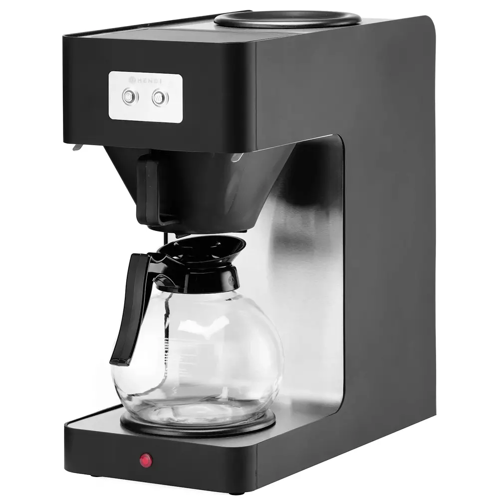 Hendi Koffiezetapparaat | Profiline | Zwart | Enkel | 1.8l | 2 Warmhoudplaten | 2.02kw (230v) | 204x400x590(h)mm