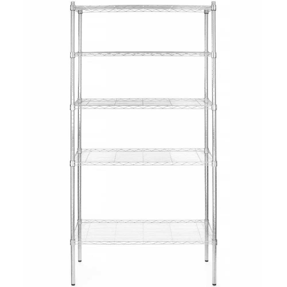 Hendi Opbergrek | Staal | Zwart | 5 Schappen (verstelbaar) | Verstelbare Voeten | 910x455x1830(h)mm