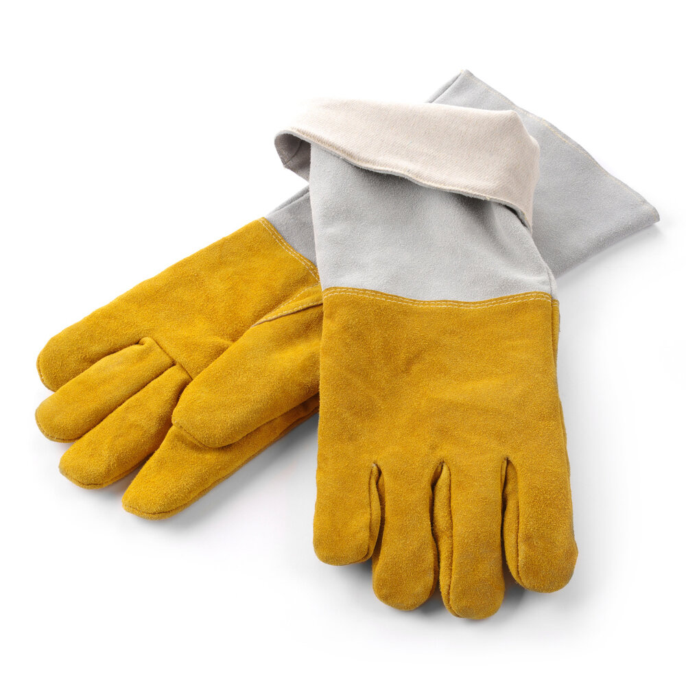 Hendi Ovenhandschoenen | Lang Model | Leer | ≤ 250°c | Ce-keurmerk (2016/425/eu) | 2 Stuks