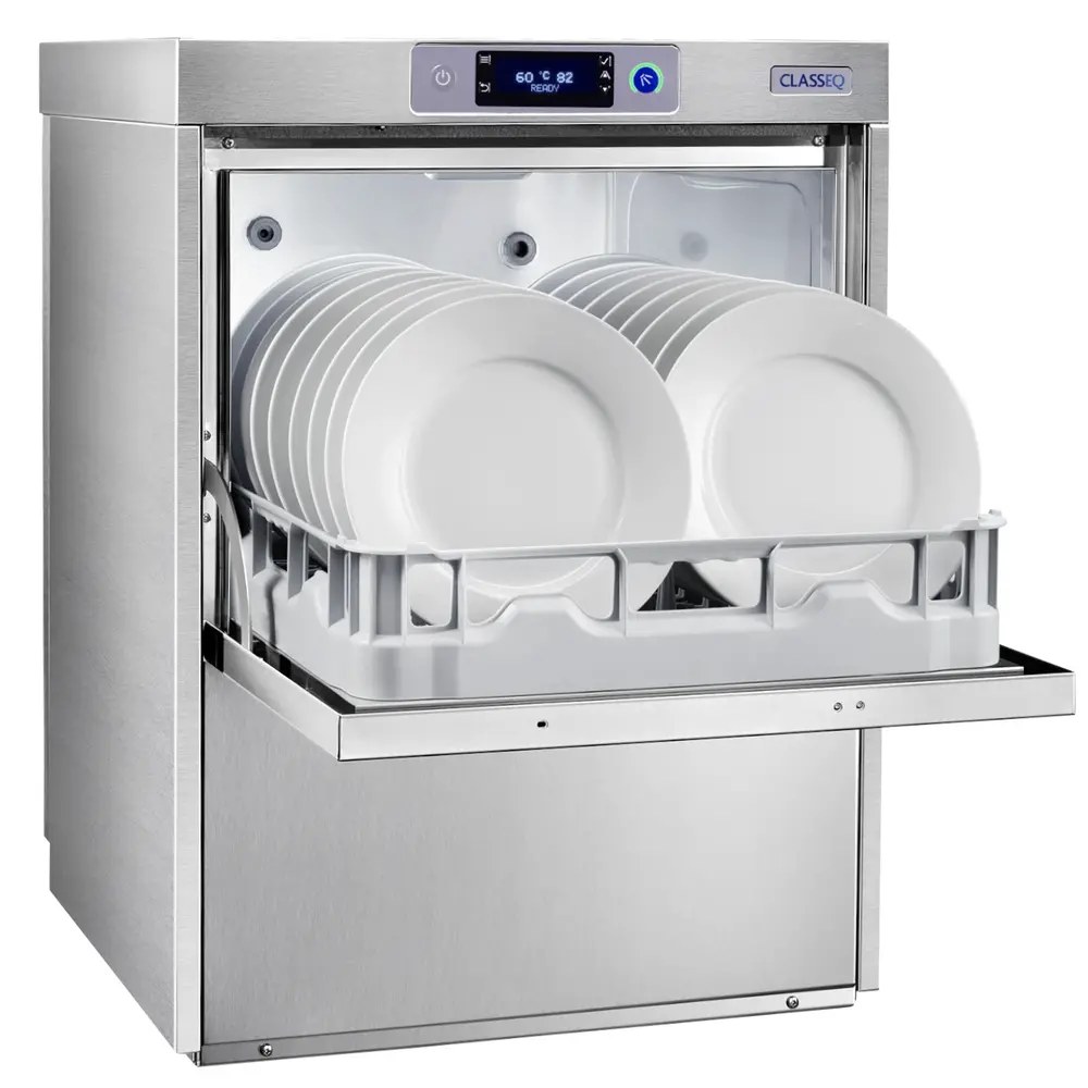 Classeq Horeca Vaatwasser | C500 | Mand 500x500 | Afvoerpomp | Zeeppomp | Naglanspomp | 230v/400v | 600x600x820/850(h)mm
