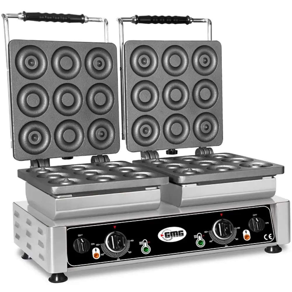 Gmg Donutijzer | Donato | Dubbel | Mini Donuts (ø80mm) | 50°c/300°c | 4.4kw (2x 230v) | Verwisselbare Wafelvorm | 600x440x320(h)mm