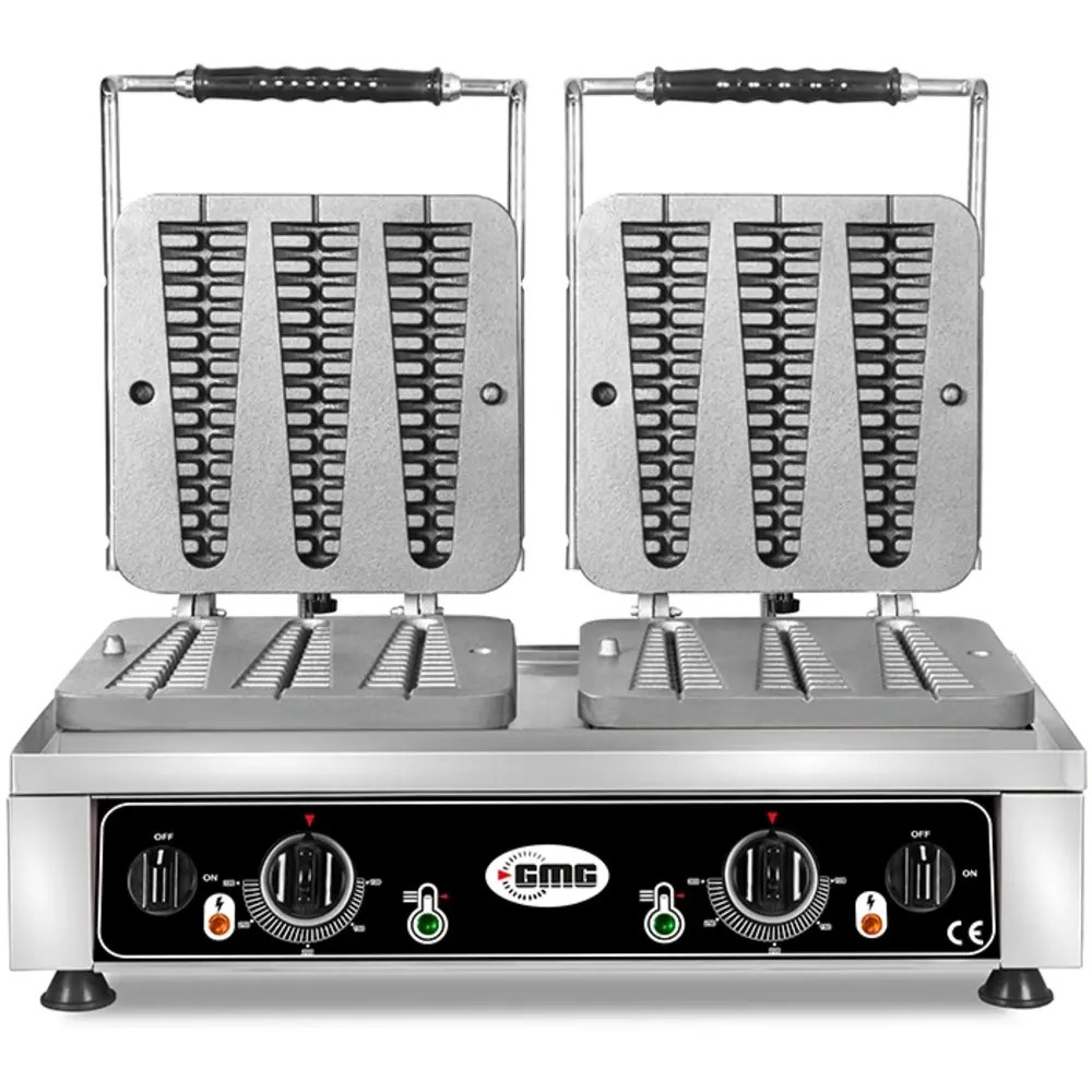 Gmg Wafelijzer | Waffelino | Dubbel | Lollypopwafels (230x30x24mm) | 50°c/300°c | 4.4kw (2x 230v) | 600x440x320(h)mm