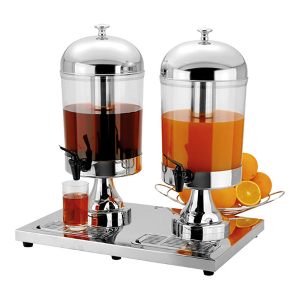 Emga Drankendispenser | Rvs | 2x 4L | Passief Koelbaar | 540x360x550(h)mm