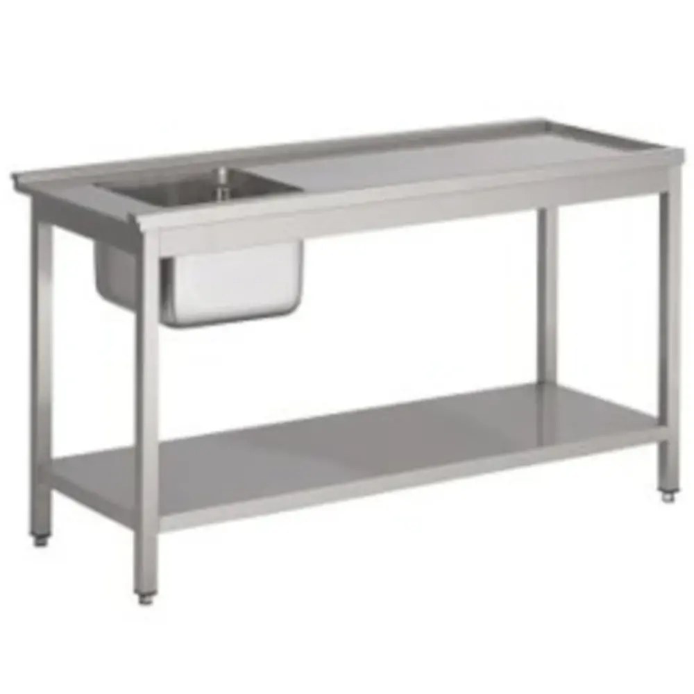 Combisteel Aanvoertafel (rechts) | Rvs | 1 Spoelbak (links) | Bodemschap | 1500x750x900(h)mm