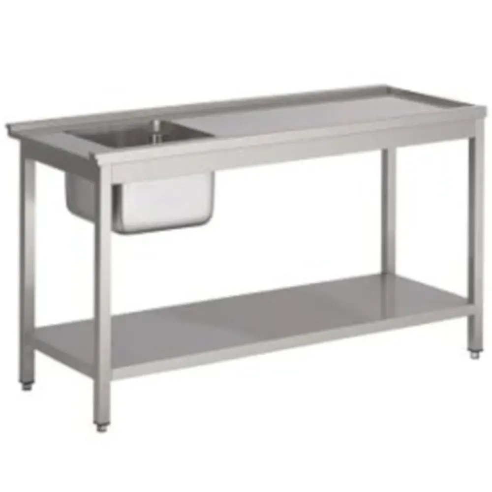Combisteel Aanvoertafel (rechts) | Rvs | 1 Spoelbak (links) | Bodemschap | 1200x750x900(h)mm