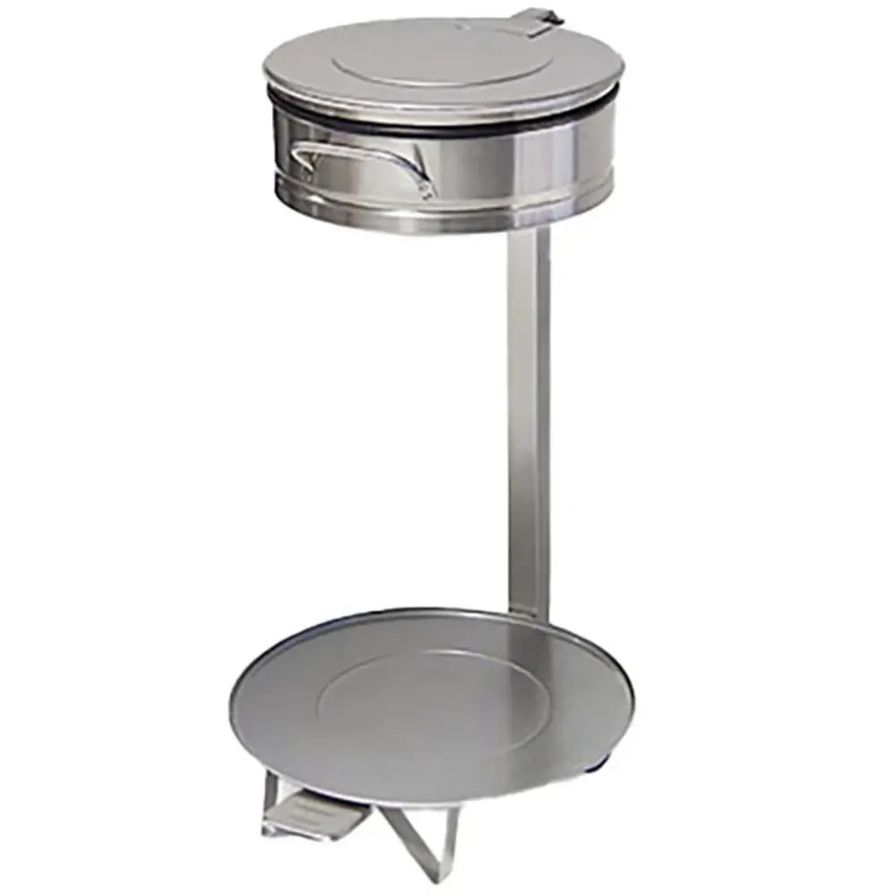 Gastro-inox Afvalzakhouder | Rvs (geborsteld) | Klapdeksel | ø480x850(h)mm