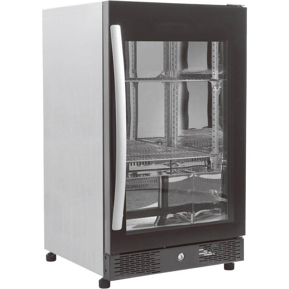 Combisteel Barkoeler Zwart 98l | 1 Volledige Glasdeur | 230v | Geforceerd | 500x500x840(h)mm