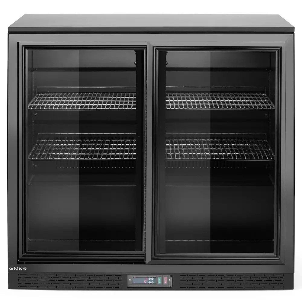 Arktic by Hendi Barkoelkast | 198l | Zwart | 0°c/+10°c | Statisch + Ventilator | Schuifdeuren | 900x520x870(h)mm