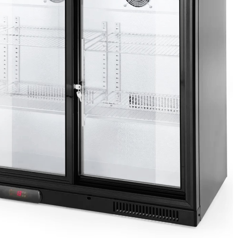 Arktic by Hendi Barkoelkast | 303l | Zwart | +2°c/+10°c | Geforceerd | 0.22kw | Schuifdeuren | 1335x500x900(h)mm