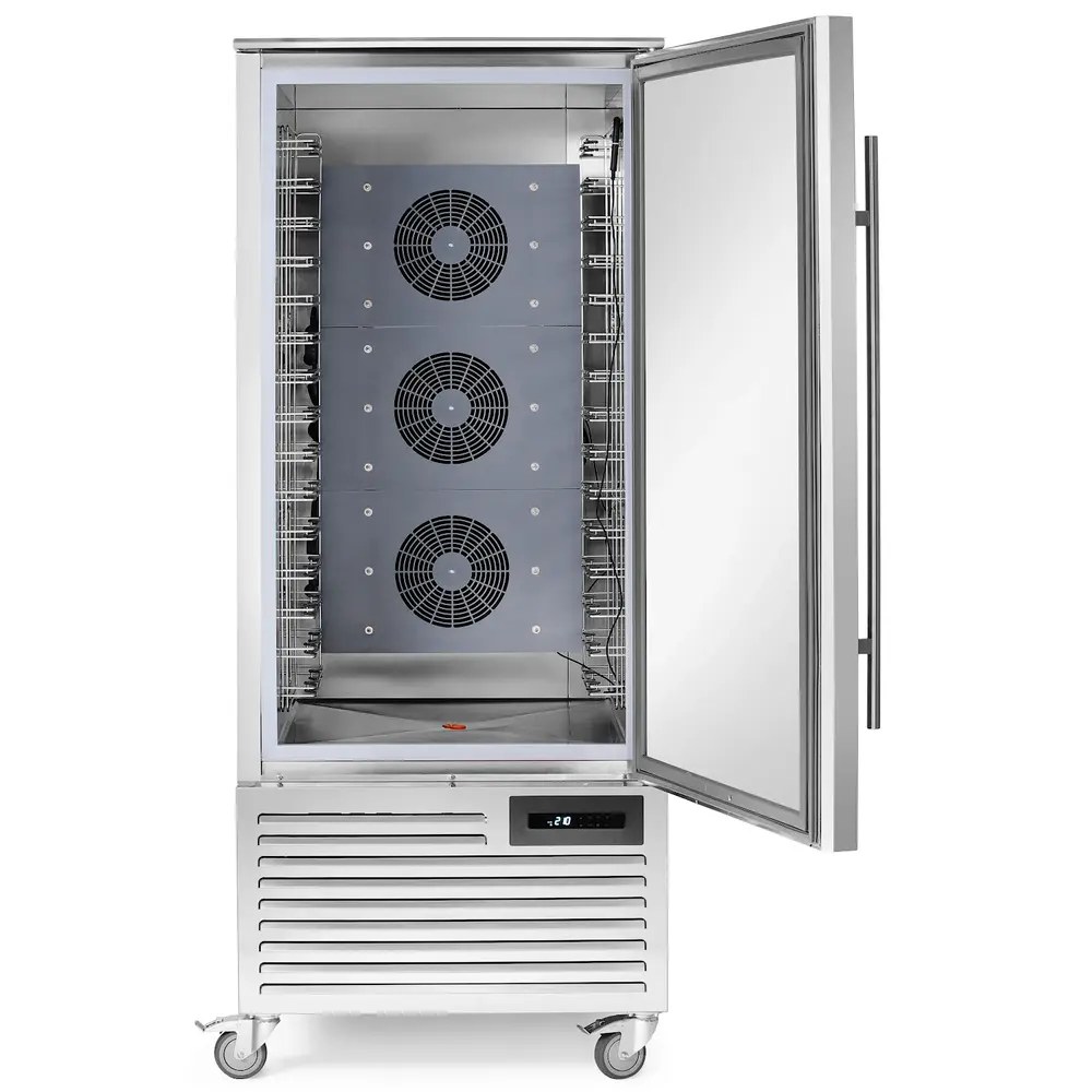 Arktic by Hendi Blastchiller | 15 Niveaus (en/gn) | Max. 45kg (koelen) / 35kg (vriezen) | 2.08kw (230v) | Wielen (geremd) | 790x943x1975(h)mm